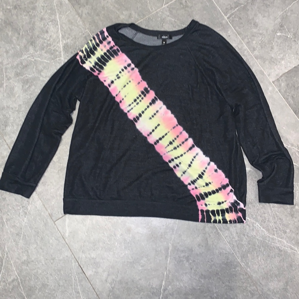 Beautiful Cozy Aqua Tie Dye Sweatshirt. Large